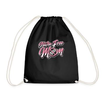 Gluten-free mom - Drawstring Bag - black - Front
