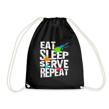 EAT Sleep Serve Repeat Retro Navy Seals Army - Drawstring Bag - black - Front