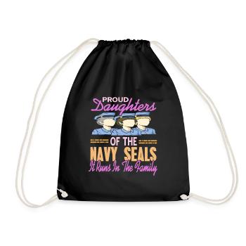 Proud Daughters Of NAVY Seals It Runs In Family - Drawstring Bag - black - Front