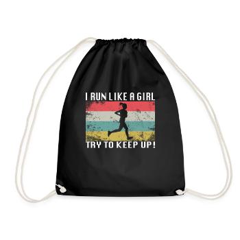 Idée cadeau de course à pied pour femmes - Sac de sport léger - noir - Devant