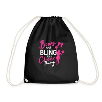Bows and bling be a cheering thing funny - Drawstring Bag - black - Front