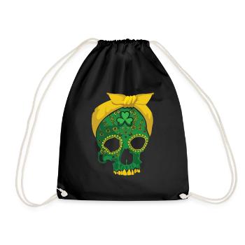 Floral Sucre Os Trèfle Saint Patrick - Sac de sport léger - noir - Devant