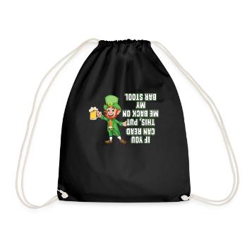 Drôle de lutin ivre trèfle Saint Patrick - Sac de sport léger - noir - Devant