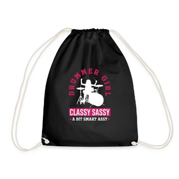 Girl Drums Drummer Gift - Sac de sport léger - noir - Devant