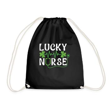 Saint Patrick Day Shamrock Lucky Nurse - Turnbeutel - Schwarz - Vorne