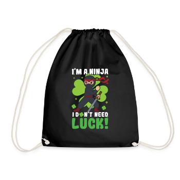 Kid Ninja Luck Japon Trèfle Saint Patrick Day - Sac de sport léger - noir - Devant