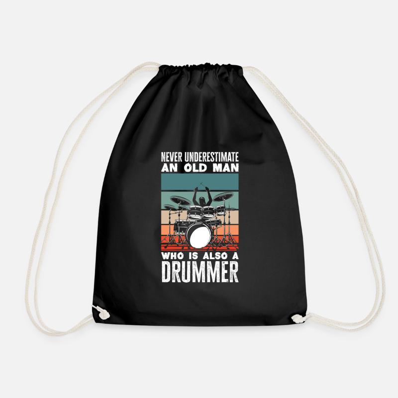 Schlagzeug Schlagzeuger Geschenk - Turnbeutel - Schwarz