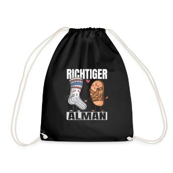 Richtiger Alman Sandalen & Socken Deutsch - Turnbeutel - Schwarz - Vorne