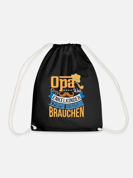 Opa Weil Enkelkinder Echte Helden Brauchen - Turnbeutel - Schwarz