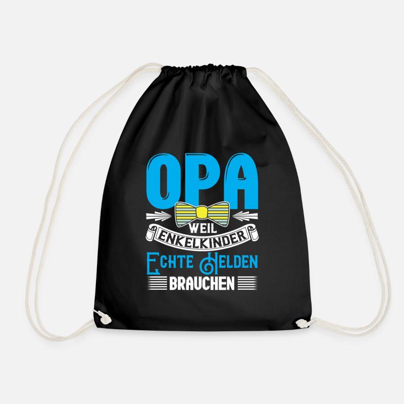 Opa Weil Enkelkinder Echte Helden Brauchen - Turnbeutel - Schwarz