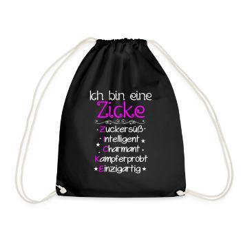 Ich Bin Eine Definition Spruch Freches - Turnbeutel - Schwarz - Vorne