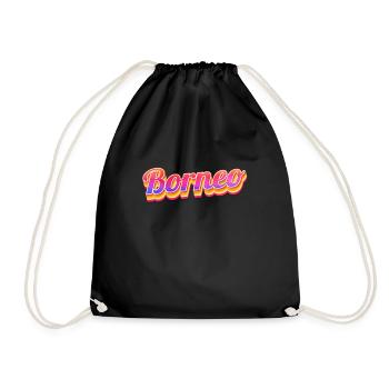 Vintage Indonesia Vacation Trip Asia Borneo - Drawstring Bag - black - Front