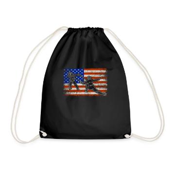 Escrime, joueur de flag sport américain - Sac de sport léger - noir - Devant
