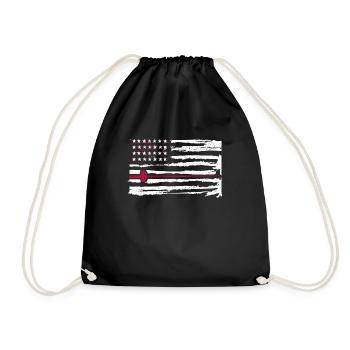 Vintage Fechten amerikanische Flagge - Turnbeutel - Schwarz - Vorne