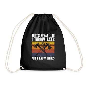 Axe Throw Axe Throwing Game - Drawstring Bag - black - Front