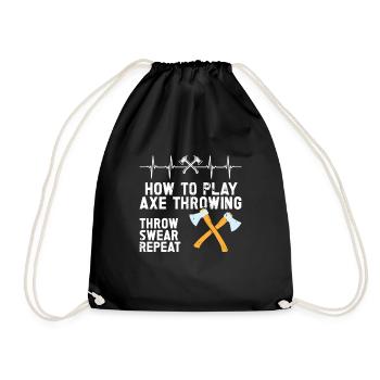 Axe Throw Axe Throwing Game - Drawstring Bag - black - Front