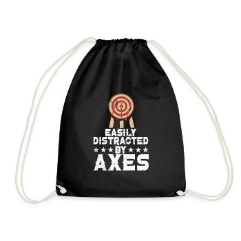 Axe Throw Axe Throwing Game - Drawstring Bag - black - Front
