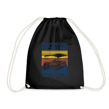 Pontoon Queen -Boat Pontoon -Women - Drawstring Bag - black - Front