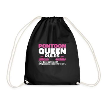 Pontoon Queen -Boat Pontoon -Women - Drawstring Bag - black - Front