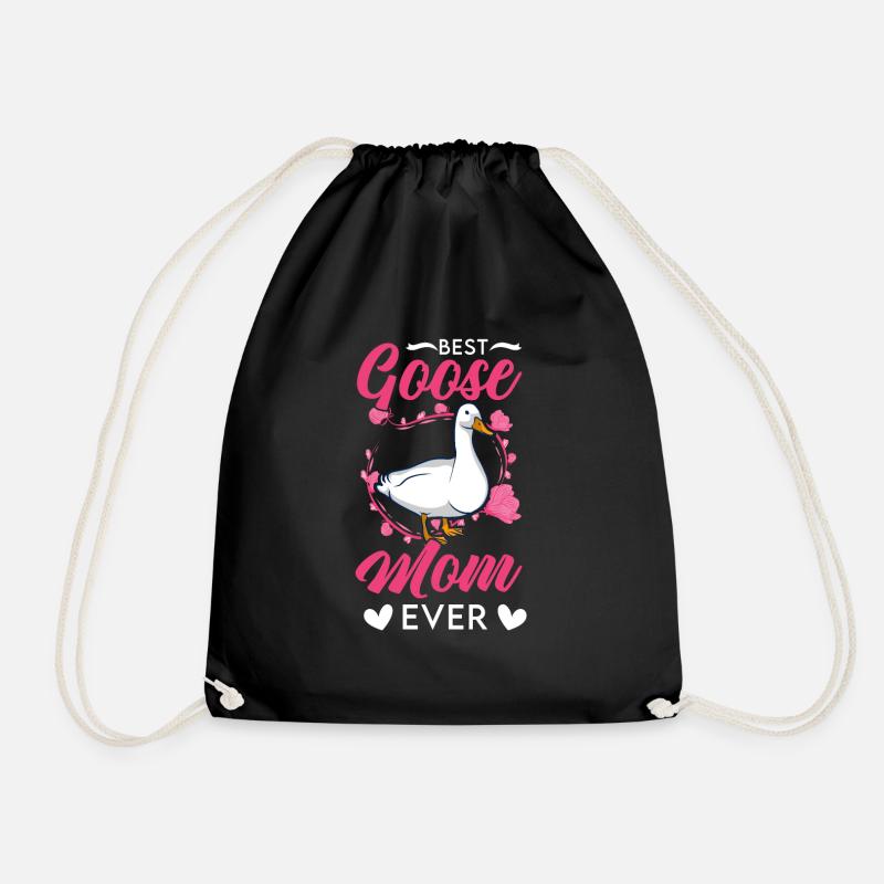 Best Goose Mom Ever Geese Mama - Drawstring Bag - black