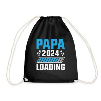 Schwangerschaft Werdende Eltern Geschenk Papa 2024 - Turnbeutel - Schwarz - Vorne