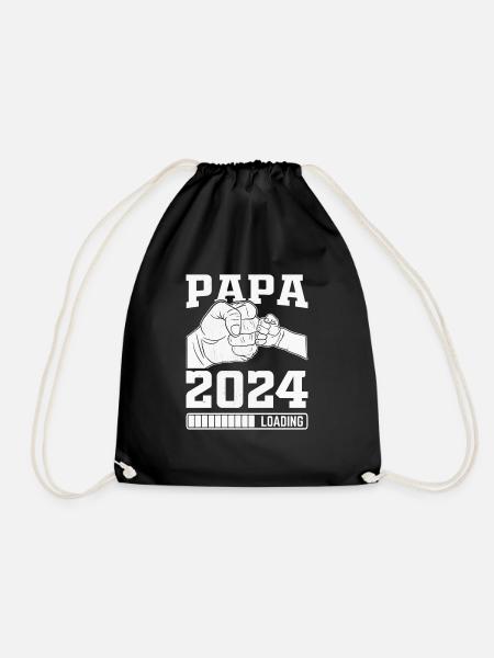 Schwangerschaft Werdende Eltern Geschenk Papa 2024 - Turnbeutel - Schwarz