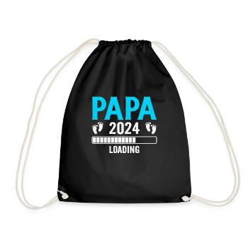 Schwangerschaft Werdende Eltern Geschenk Papa 2024 - Turnbeutel - Schwarz - Vorne
