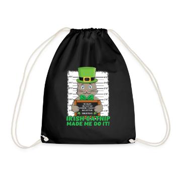 Chat irlandais drôle en colère Bonne fête de la Saint-Patrick - Sac de sport léger - noir - Devant