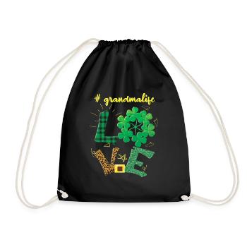 Liebe Oma Shamrock Saint Patrick Tag - Turnbeutel - Schwarz - Vorne