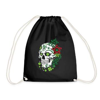Sugar Bone Floral Shamrock Saint Patrick Day - Sac de sport léger - noir - Devant