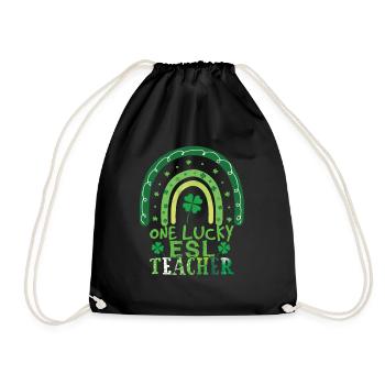 Rainbow Saint Patrick Day Clover Lucky Teacher - Sac de sport léger - noir - Devant