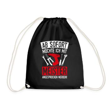 Meister Handwerker KFZ Meister Spruch meister Gesc - Turnbeutel - Schwarz - Vorne