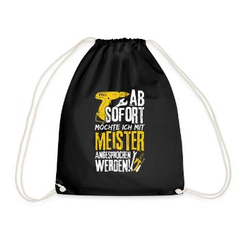 Meister Handwerker KFZ Meister Spruch meister Gesc - Turnbeutel - Schwarz - Vorne