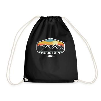 Mountain Bike Vintage Retro - Drawstring Bag - black - Front