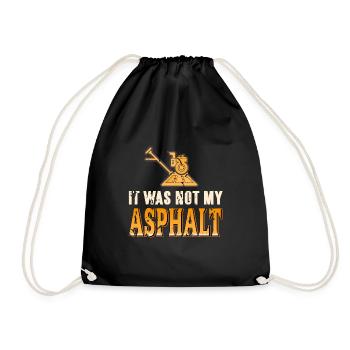 It Was Not My Asphalt Retro Funny MASON Designs - Drawstring Bag - black - Front