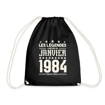 cadeau d'anniversaire janvier 1984. Janvier 1984. - Sac de sport léger - noir - Devant