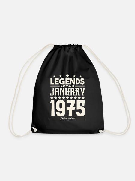 Geschenklegende Januar 1975. Geschenk Januar 1975. - Turnbeutel - Schwarz