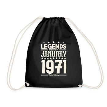 A2Cadeau Légende Janvier 1971. cadeau janvier 1971 - Sac de sport léger - noir - Devant