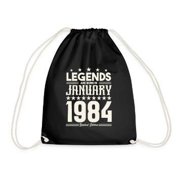 Cadeau Légende Janvier 1984. cadeau janvier 1984. - Sac de sport léger - noir - Devant