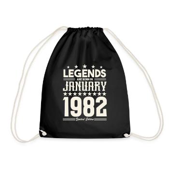 Cadeau Légende Janvier 1982. cadeau janvier 1982. - Sac de sport léger - noir - Devant