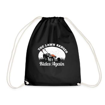 The Lawn Ranger rides lawn again for Father's Day - Drawstring Bag - black - Front