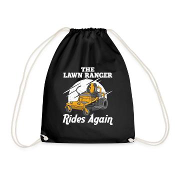 The Lawn Ranger rides lawn again for Father's Day - Drawstring Bag - black - Front