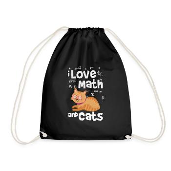 Math And Cats - Drawstring Bag - black - Front