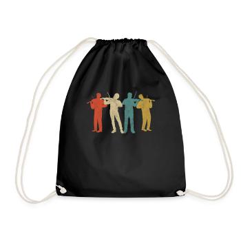 Violin Violinist Retro Vintage - Drawstring Bag - black - Front
