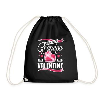 Sorry boys Grandpa is my valentine - Drawstring Bag - black - Front