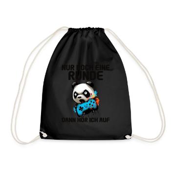 Nur noch eine Runde dann hör ich auf Kinder Gaming - Turnbeutel - Schwarz - Vorne