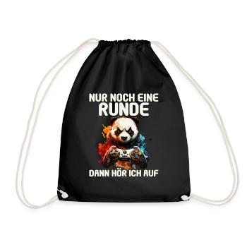 Nur noch eine Runde dann hör ich auf Kinder Gaming - Turnbeutel - Schwarz - Vorne