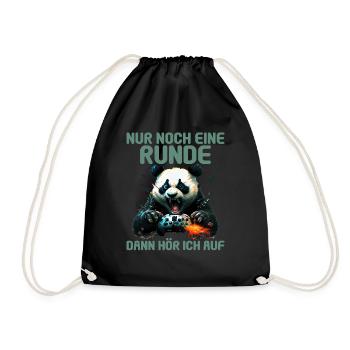 Nur noch eine Runde dann hör ich auf Kinder Gaming - Turnbeutel - Schwarz - Vorne