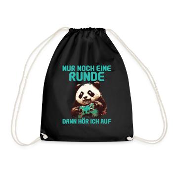 Nur noch eine Runde dann hör ich auf Kinder Gaming - Turnbeutel - Schwarz - Vorne