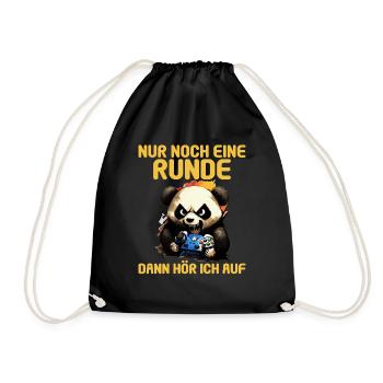 Nur noch eine Runde dann hör ich auf Kinder Gaming - Turnbeutel - Schwarz - Vorne